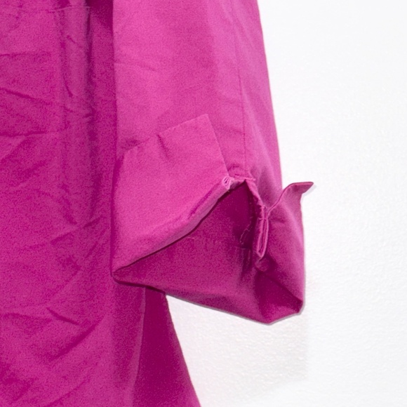 Worthington Fuchsia Button Front Shirt Cuffed Sleeves Women’s Medium - Picture 5 of 7